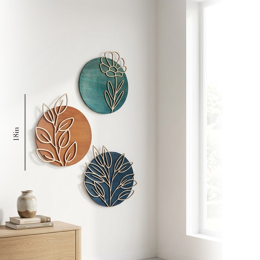 Earth & Bloom Wooden Wall Art Set